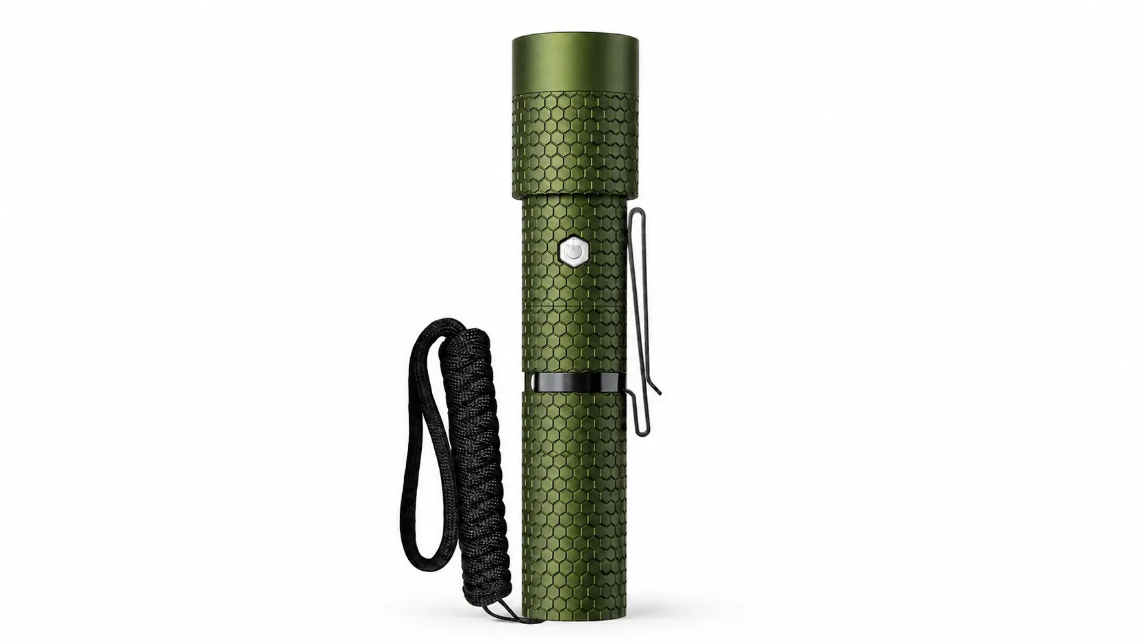 Linterna LED portátil WISDOM Colombia con clip metálico y correa de seguridad
